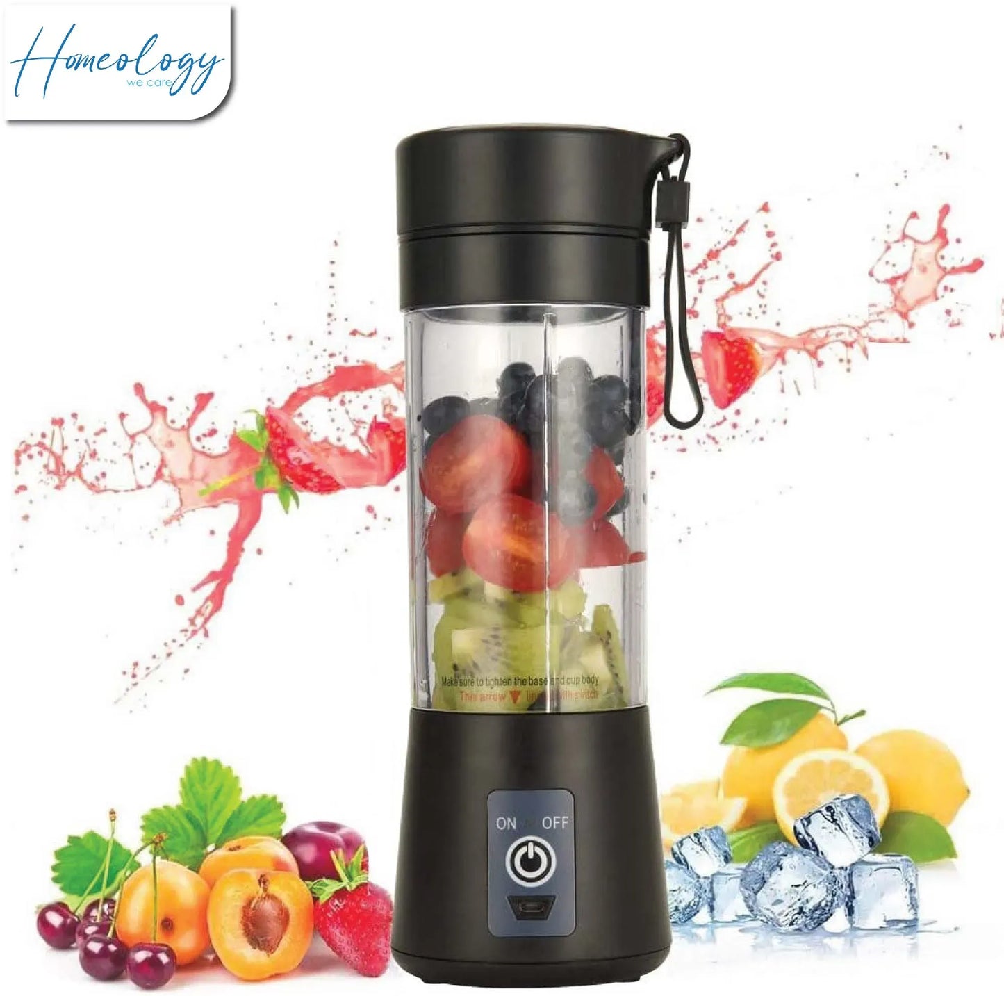 USB Chargeable Juicer Blender Fruit Mixing Machine 6 Blades 380 ml Mini Portable Juicer Blender Milkshake Smoothie Maker