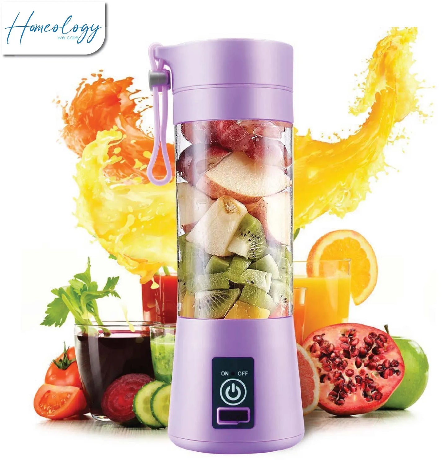 USB Chargeable Juicer Blender Fruit Mixing Machine 6 Blades 380 ml Mini Portable Juicer Blender Milkshake Smoothie Maker