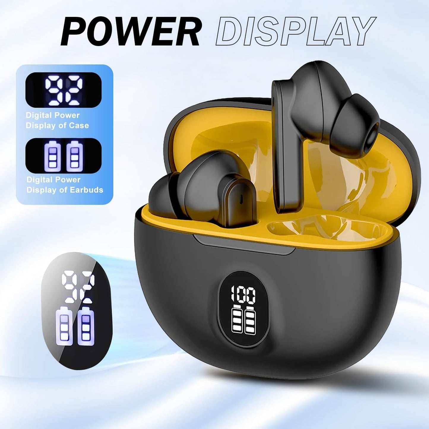 🔥 TWS Wireless Earbuds with LED Display – ENC Noise Cancellation, HiFi Stereo, Bluetooth 5.3 Ear Buds | Airpods woth Mic